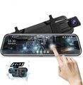 10" Dashcam Dual Lens Kamera Auto DVR Rückfahrkamera Spiegel Videorecorder 1080p