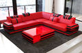 Design Sofa Couch modern Ragusa L Form Leder Ecksofa Ledercouch LED Beleuchtung