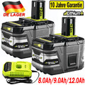 2x 18V 12,0Ah Akku für RYOBI One Plus Lithium HP RB18L50 P108 Batterie/Ladegerät