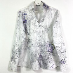 Eterna Bluse Damen Oberteil Hemd Hemdbluse Gr.42 Gemustert Langarm