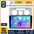 DAB+ 64G Android 14 Autoradio Wireless Carplay BT Navi für VW Touran 1T1 1T2 1T3