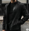 Neu Herren Schwarz Wildleder Jacke 100% Echt Lammleder Stil Enganliegend Jacke