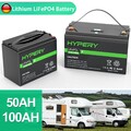 LiFePO4 Akku Lithium Batterie 300Ah 150Ah 100Ah 50Ah 12.8V BMS Wohnmobil Solar