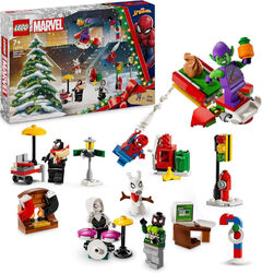 LEGO Spider-Man Adventskalender 2024, Superhelden-Spielzeug, vorweihnachtliches
