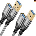 USB 3.0 Verlängerung Kabel (2M 2Stück) USB Verlängerungskabel A Stecker auf A Bu