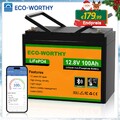 12V 100Ah LiFePO4 Lithium Batterie Bluetooth Akku Solarbatterie Solaranlage