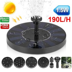 Solar Pumpe Teich Brunnen Springbrunnen Fontäne Garten Wasserspiel 1.5W 190L/H