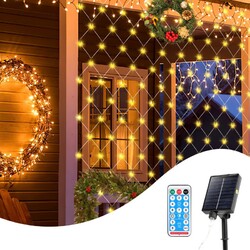 Solar Lichternetz Lichtervorhang LED Sternenlicht Lichterkette Fenster IP44