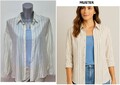 Gestreifte, luftige Damenbluse & geripptes Top, 2er-Set , Gr. L, neu