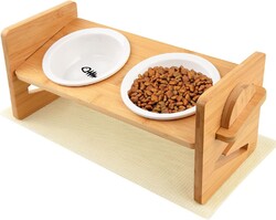 Katzen Napf Set Keramik, Erhöhter Futter Napf für Katzen & Kleine Hunde