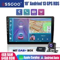 DAB+ Autoradio 10" 2DIN Android 13 4+64G Carplay GPS Navi RDS Bluetooth WIFI Kam