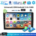 DAB+ 8-Kern 2 DIN Android 15 Carplay Autoradio GPS Navi Bluetooth5.0 WIFI RDS AM