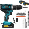 21V Für Makita Akku-Schlagbohrschrauber Akkuschrauber Set Mit Koffer + 2 Akkus