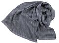 Oversize Webschal aus 100% Wolle (Merino) mit Fransen in blau/weiß