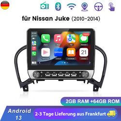 DAB+ Carplay Android 13 Autoradio GPS Navi SWC Wifi BT Für Nissan Juke 2010-2014