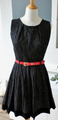 Olymp & Hades Kleid mit rotem Gürtel schwarz weiß Punkte Gr. 40 L NEU NP 50€