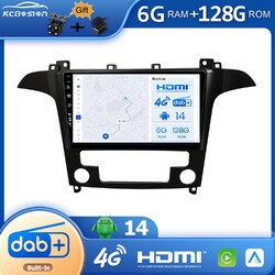 9" 128G Eingebaut DAB+ Carplay Android 14 Autoradio Für Ford S-MAX 2007-2015 GPS
