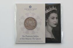 Royal Mint 2022: Platin-Jubiläum Queen Elizabeth II 5 Pfund Münze im Folder unc.