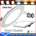 10x LED Panel Einbaustrahler Einbauleuchte Deckenleuchte mit Trafo Rund Quadrat