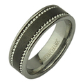 Wolfram Ring & Keramik schwarz gemustert Ring 7 mm 