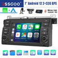 Carplay Autoradio Android 12 BT GPS DAB+ MIK KAM Für BMW 3er E46 318 320 325 M3