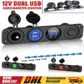 12V Auto KFZ Zigarettenanzünder Steckdose mit Dual USB Ladegerät Buchse Einbau B