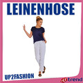 UP2FASHION Damen Leinenhose Regular Fit, Größe 38 DE (40 PL), Weiß