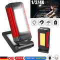 4X COB LED KFZ Arbeitsleuchte Akku Werkstattlampe Handlampe Mit-Magnet Stablampe