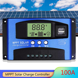 100A MPPT Solar Laderegler Ladegerät Controller Panel Regler 12-24V Daul USB LCD