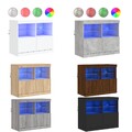 Sideboard mit LED-Leuchten Kommode Anrichte Küchenschrank Schrank 81x37x67 cm