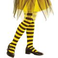 Kinder STRUMPFHOSE Biene gelb-schwarz Streifen Ringel Kostüm Party Karneval #124