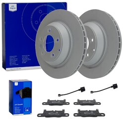 ATE BREMSSCHEIBEN 358mm + CERAMIC BELÄGE HINTEN passend für PORSCHE CAYENNE 92AHA 358x28mm | mit Warnkontakt | NUR für PR-Nummer 1KP