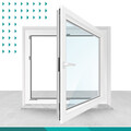 Drutex Kunststoff Fenster weiß Dreh-Kipp 2fach verglast Kellerfenster Polen PVC 