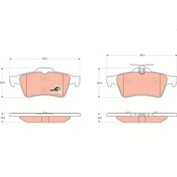 1x Bremsbelagsatz, Scheibenbremse TRW GDB1621 passend für CITROËN MAZDA OPEL