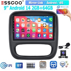 DAB+ 2+64GB APPLE Für Opel Vivaro B GPS Navi WIFI EQ CarPlay Android14 Autoradio