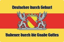 Blechschild 20x30cm gewölbt Baden Badener Flagge Wappen Deko Geschenk Schild