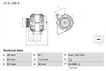 Lichtmaschine Generator Lima BOSCH 0 986 042 840 +69.88€ Pfand für XC70 S60 V40