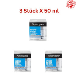 Neutrogena Hydro Boost Gesichtscreme Aqua+Hyaluron Ölfrei- 50 ml (Packung mit 3)
