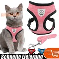 Katzengeschirr mit Leine Ausbruchsicher Soft Verstellbar Hundegeschirr Geschirr;