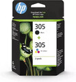 HP 305 (6ZD17AE) Original Printer Cartridge, 1 x Black, 1 x Color for HP DeskJe