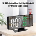 LED Alarm Wecker mit Projektion Digital Spiegel USB Alarmwecker Tischuhr Snooze.