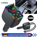 FM Transmitter Bluetooth 5.0 KFZ Dual USB Auto Ladegerät für Handy Radio Adapter