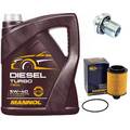 Motoröl Set 5W40 5 Liter + Ölfilter + Schraube für Opel Insignia A Astra J Saab