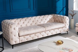 Chesterfield 3er Sofa MODERN BAROCK 235cm FARBWAHL Samt 3-Sitzer