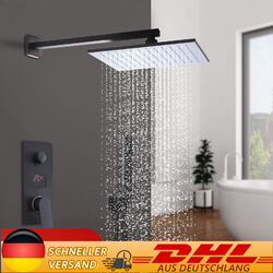  	Duschsystem Unterputz Set Duscharmatur LED Regendusche Kopfbrause Bad 30*30cm