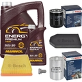 BOSCH Inspektionpaket 6 L MANNOL Energy Premium 5W-30 für Audi A8 2.8