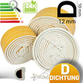 Fensterdichtung EPMD Fenster Dichtband Selbstklebend D Profil 10mm x 12mm Weiß