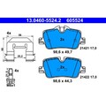 1x ORIGINAL® Ate 13.0460-5524.2 Bremsbelagsatz, Scheibenbremse Hinten, exkl.