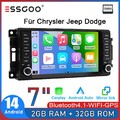 7" Autoradio Für Jeep DODGE Chrysler Apple Carplay Android 14 GPS Navi FM 2+32GB