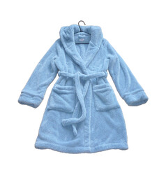Hunkemöller Bademantel Saunamantel Morgenmantel mit Kapuze Gr. M/L hellblau blau